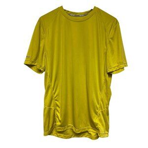 Marmot Men's Yellow Green Short Sleeve Jersey Crew Neck Shirt Size Large